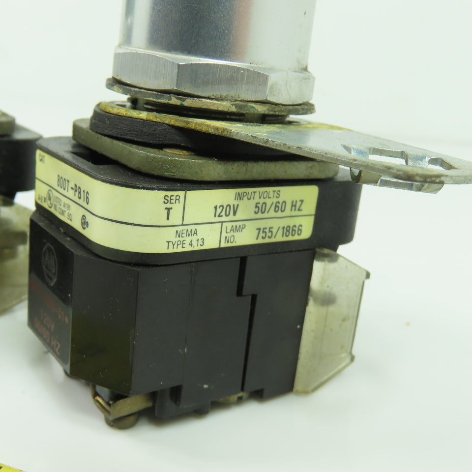 Allen Bradley 800T-PB16 Ser T 120V Illuminated Green Push Button Switch Lot Of 5