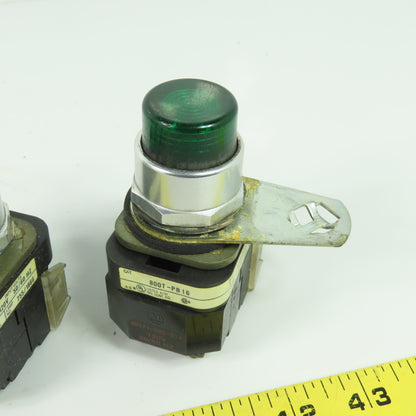 Allen Bradley 800T-PB16 Ser T 120V Illuminated Green Push Button Switch Lot Of 5
