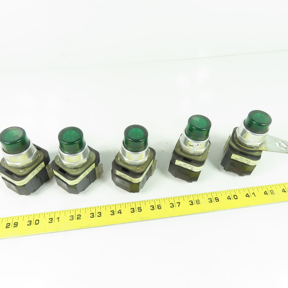 Allen Bradley 800T-PB16 Ser T 120V Illuminated Green Push Button Switch Lot Of 5