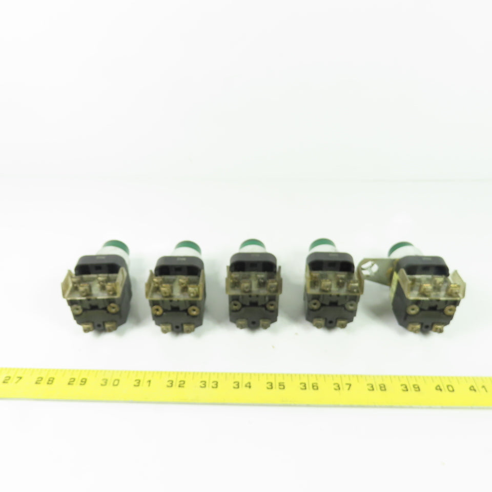Allen Bradley 800T-PB16 Ser T 120V Illuminated Green Push Button Switch Lot Of 5