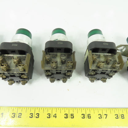 Allen Bradley 800T-PB16 Ser T 120V Illuminated Green Push Button Switch Lot Of 5