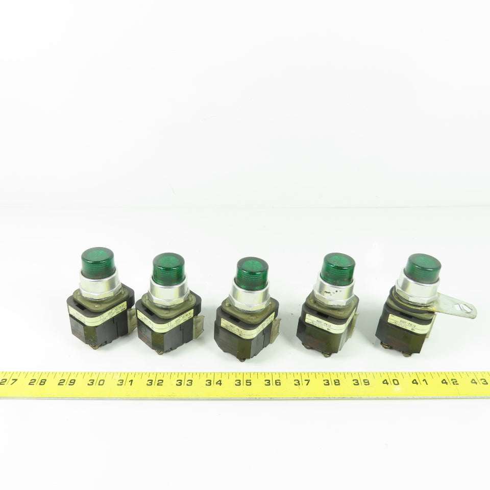 Allen Bradley 800T-PB16 Ser T 120V Illuminated Green Push Button Switch Lot Of 5