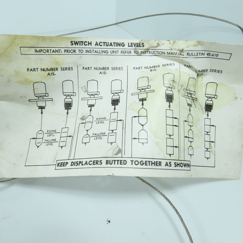 Magnetrol XA10-1G2A-ANM Porcelain Displacer Set W/Cable for Level Switch Lot/3