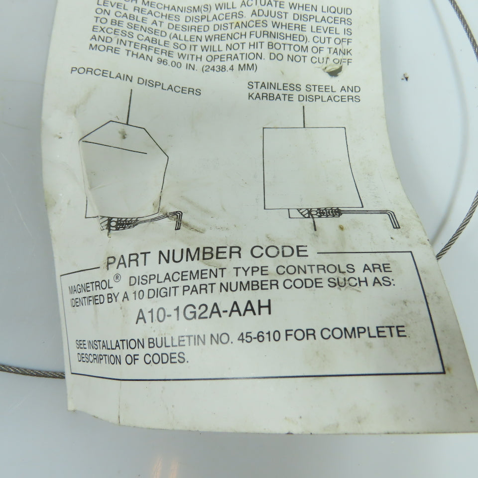 Magnetrol XA10-1G2A-ANM Porcelain Displacer Set W/Cable for Level Switch Lot/3