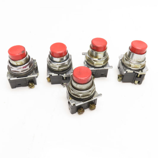 Cutler Hammer 600VAC 250VDC Push Button Momentary Contact Red Switch Lot Of 5