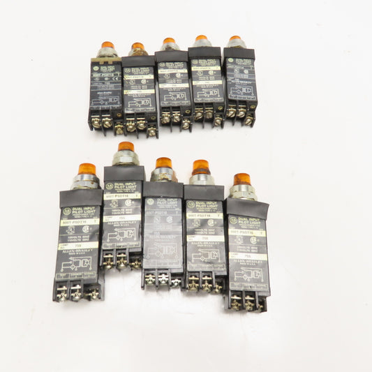 Allen Bradley 800T-PSDT16 Dual Input Amber Pilot Light 120V Lot Of 10