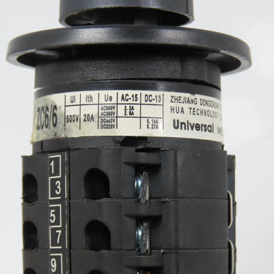 LW26-20 ZC6/6 6-Position Rotary Cam Selector Switch 500V 20A