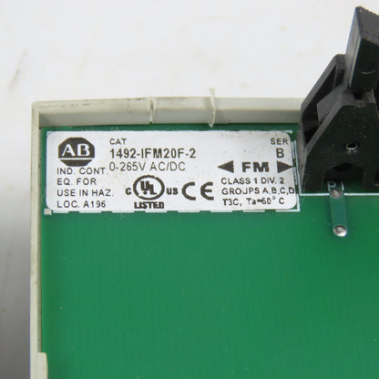 Allen Bradley 1492-IFM20F-2 Ser B 20 Point Feed Through Digital IFM Lot Of 2