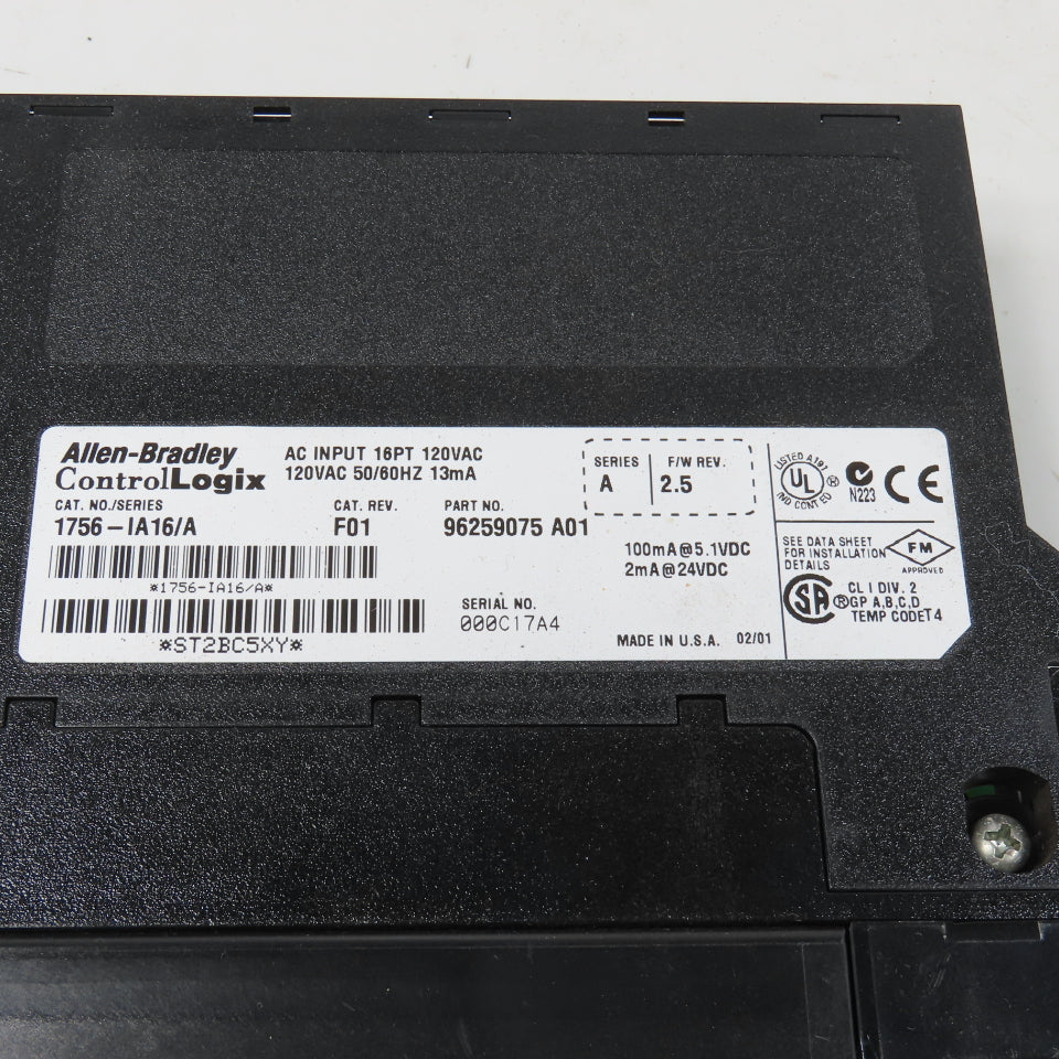 Allen Bradley 1756-IA16 Ser A ControlLogix 16 Point AC Input Module F/W Rev 2.5