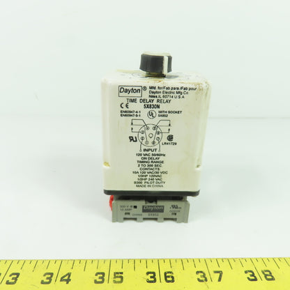 Dayton 5X830N Time Delay Relay 120VAC 30VDC 10A 2-300Sec