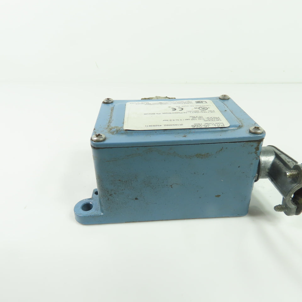 UE United Electric J6-266 Pressure Switch 15A 480VAC 0-100PSI Range 150PSI Proof