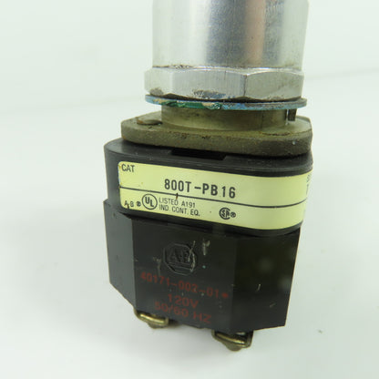 Allen Bradley 800T-PB16 Ser T Red Illuminated Momentary Contact Push Button 120V
