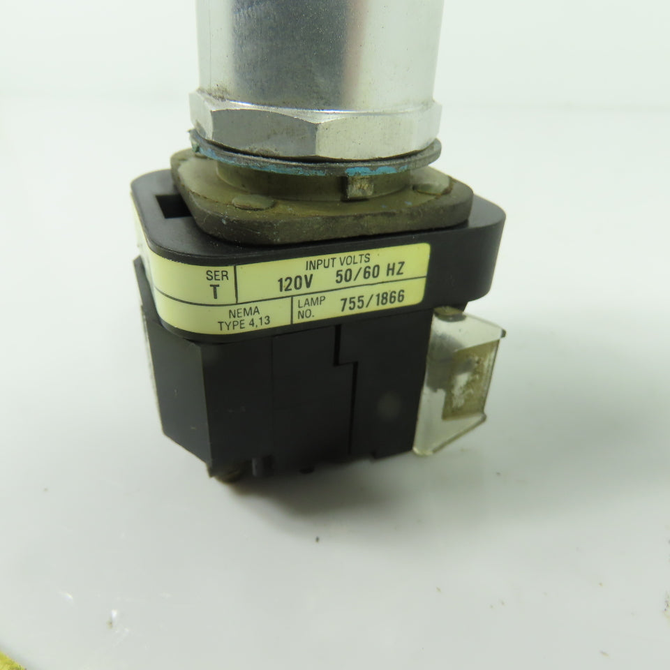 Allen Bradley 800T-PB16 Ser T Red Illuminated Momentary Contact Push Button 120V
