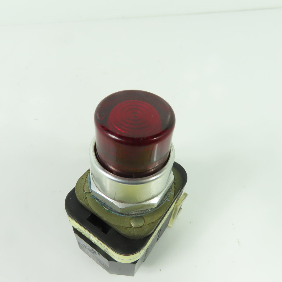 Allen Bradley 800T-PB16 Ser T Red Illuminated Momentary Contact Push Button 120V