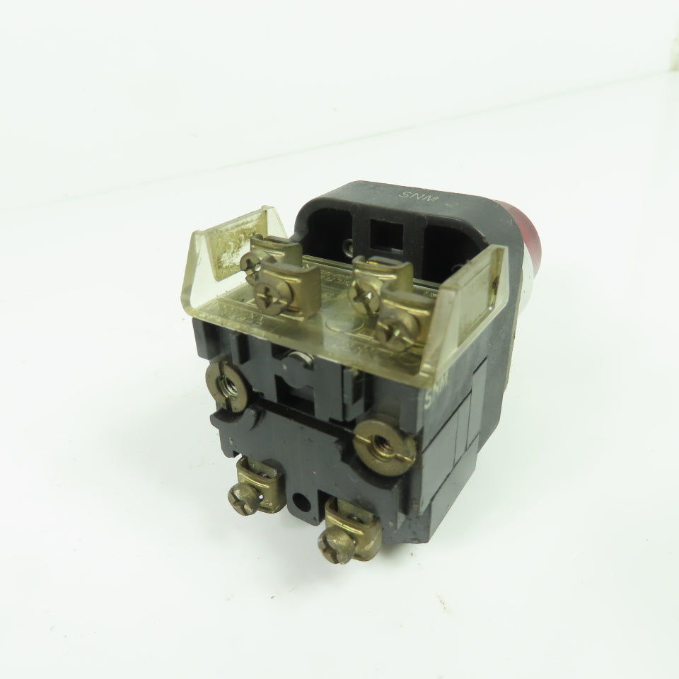 Allen Bradley 800T-PB16 Ser T Red Illuminated Momentary Contact Push Button 120V