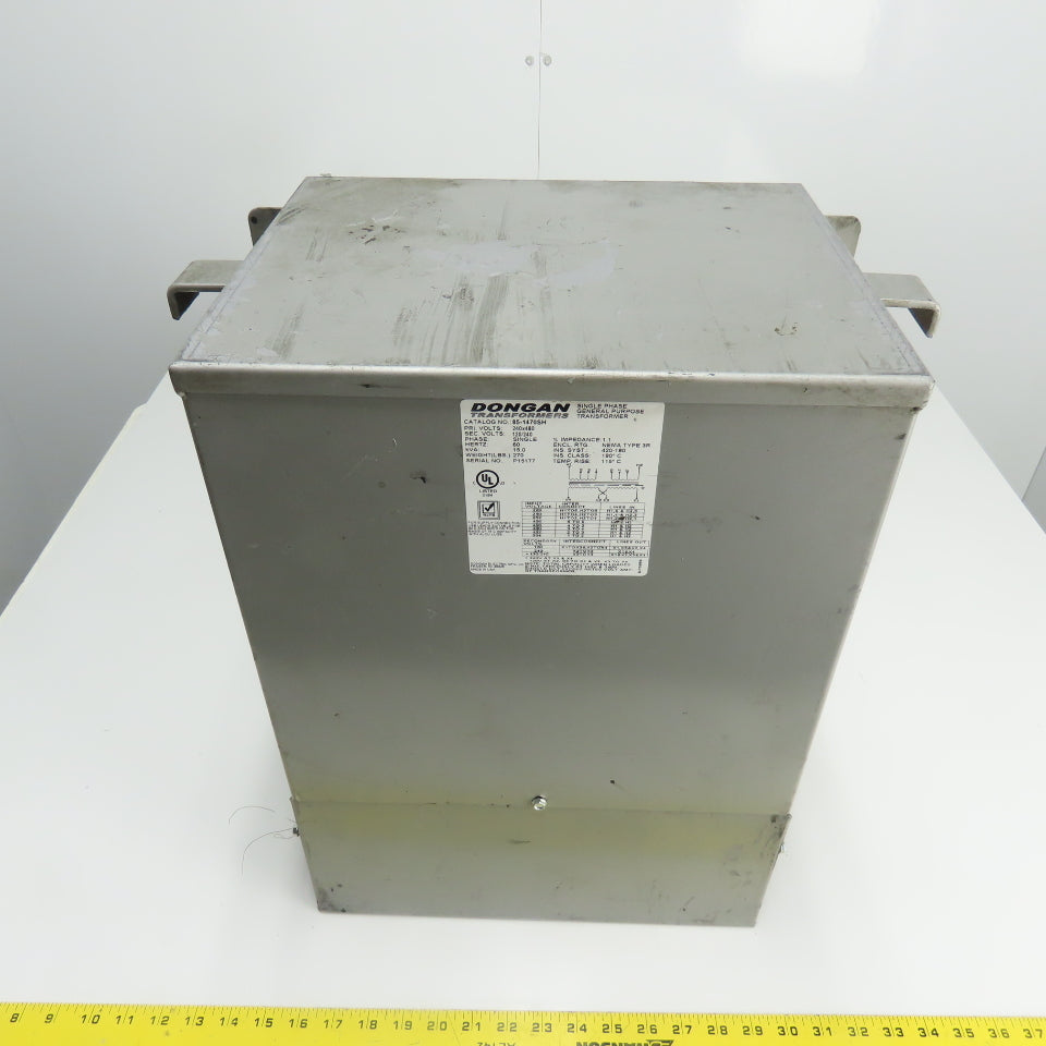 Dongan 85-1470SH 15KVA Transformer 240/480V Pri 120/240V Sec 1Ph Class 180