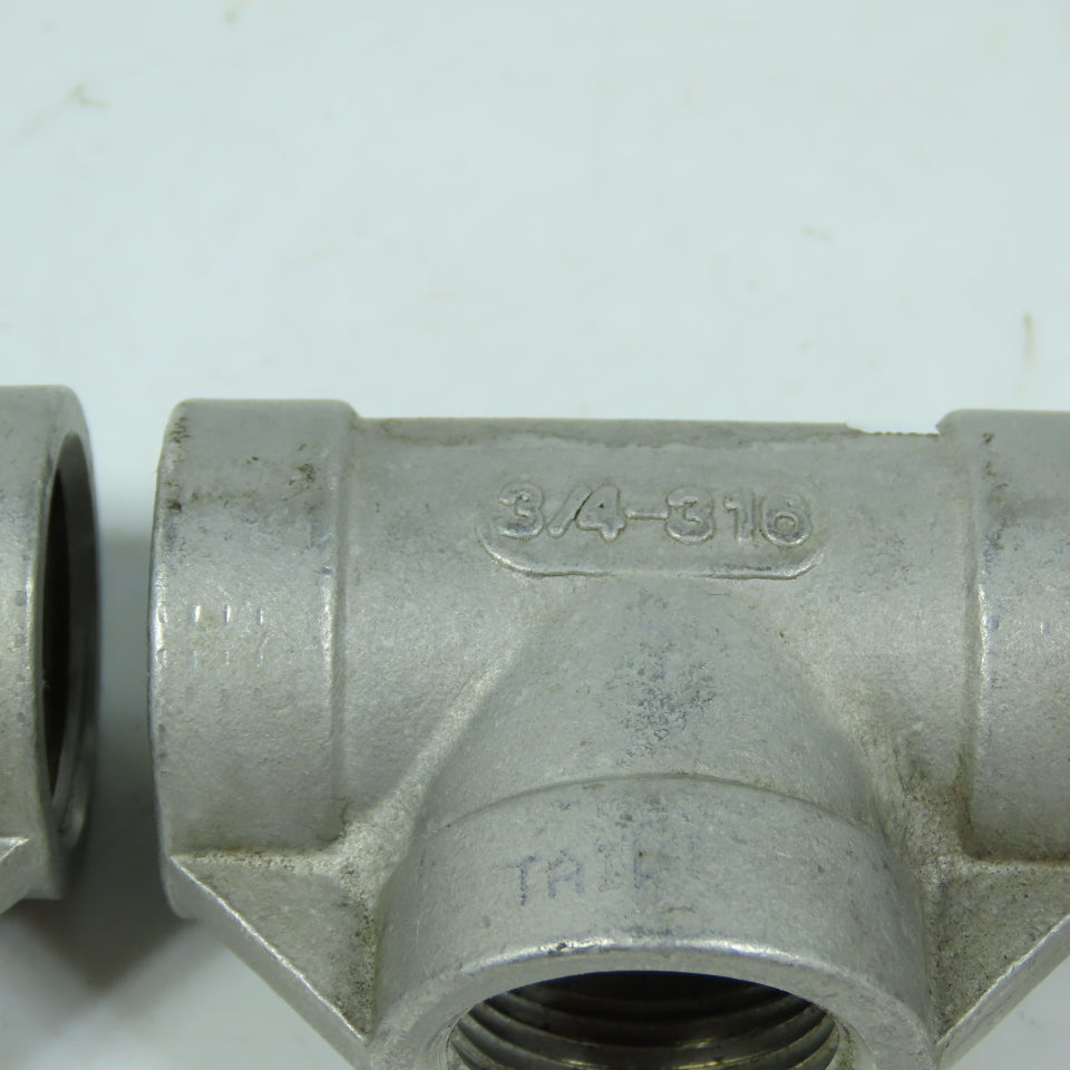 Stainless Steel Pipe Fittings 3/4" NPT (3) Tees (2) Rotary Unions 304SS Lot 5