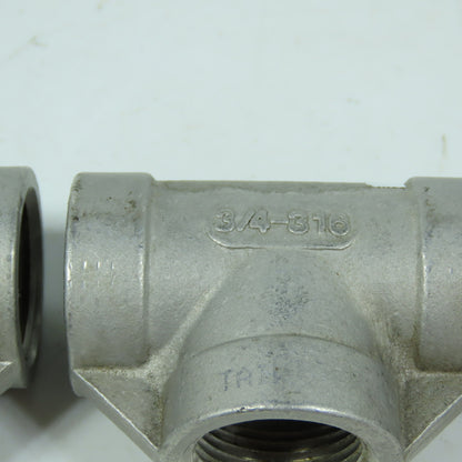 Stainless Steel Pipe Fittings 3/4" NPT (3) Tees (2) Rotary Unions 304SS Lot 5