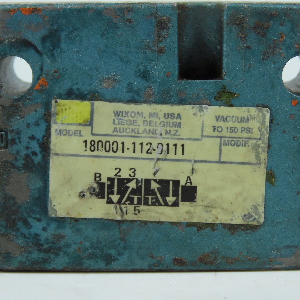 MAC Valves 180001-112-0111 3-Way Air Valve Roller Cam 1/4" NPT Vac-150PSI