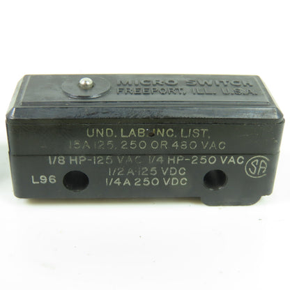 Honeywell Micro Switch WZ-3R53 Limit Switch 15A 125,250 Or 480VAC 1/4HP Lot Of 2