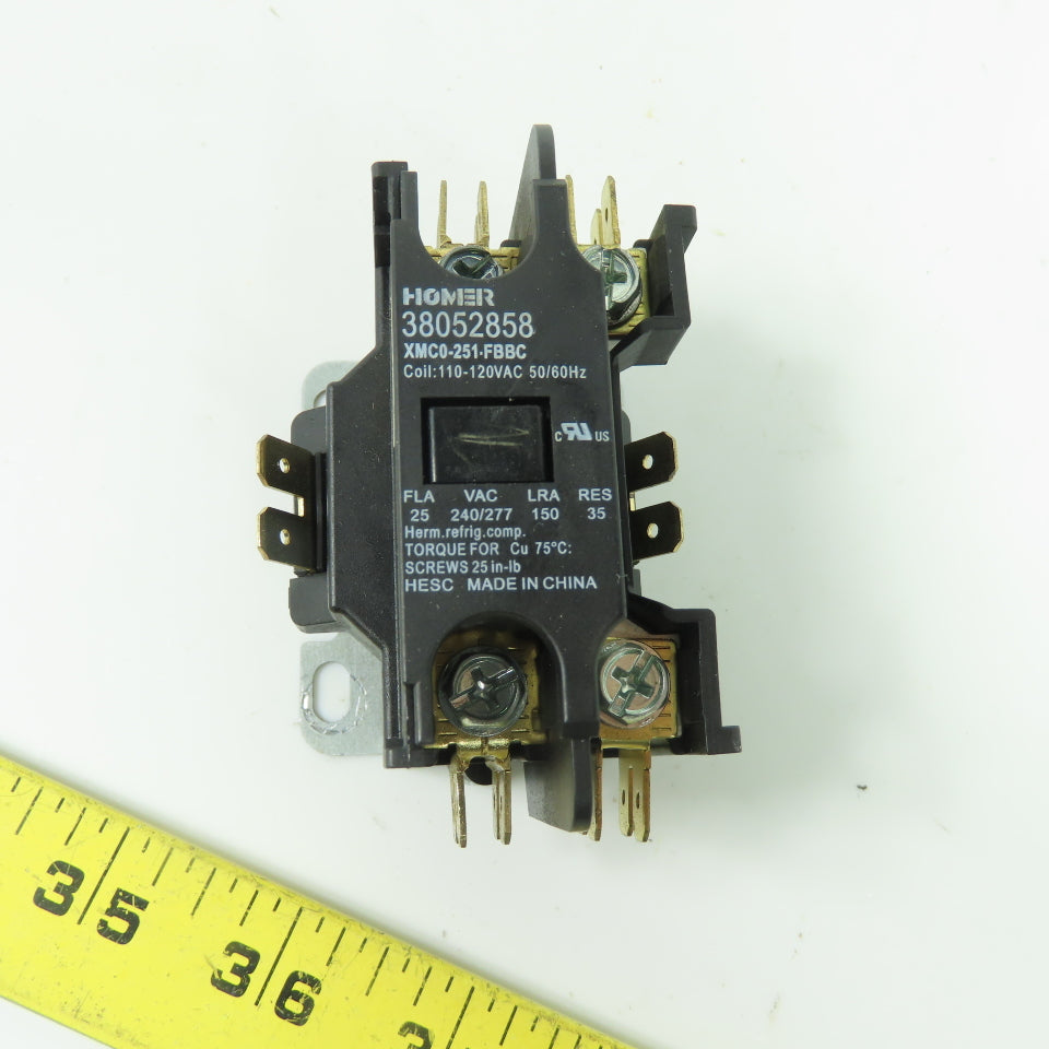 Homer XMC0-251-FBBC 38052858 Contactor 25FLA 240/277V 150LRA 110-120Vac Coil