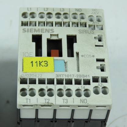 Siemens 3RT1017-2BB41 SIRIUS 3R Contactors 3-Pole 24VDC Coil 1NO Aux 7.5HP Lot/2