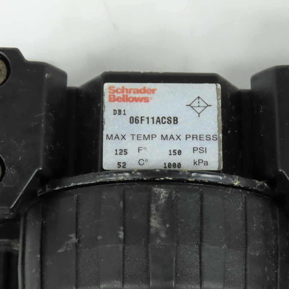 Schrader Bellows 06F11ACSB 06R113ACSB FRL Assembly 1/4" NPT 150PSI 06L11BDSB