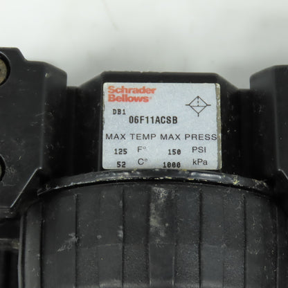 Schrader Bellows 06F11ACSB 06R113ACSB FRL Assembly 1/4" NPT 150PSI 06L11BDSB