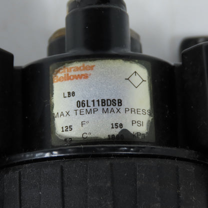 Schrader Bellows 06F11ACSB 06R113ACSB FRL Assembly 1/4" NPT 150PSI 06L11BDSB