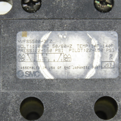 SMC NVFS5500-3FZ 5/3 Position Pneumatic Directional Valve 94-138V Coil