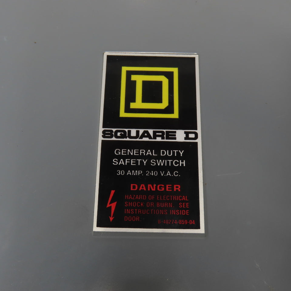 Square D D221N 30A General Duty Safety Disconnect Switch 240V
