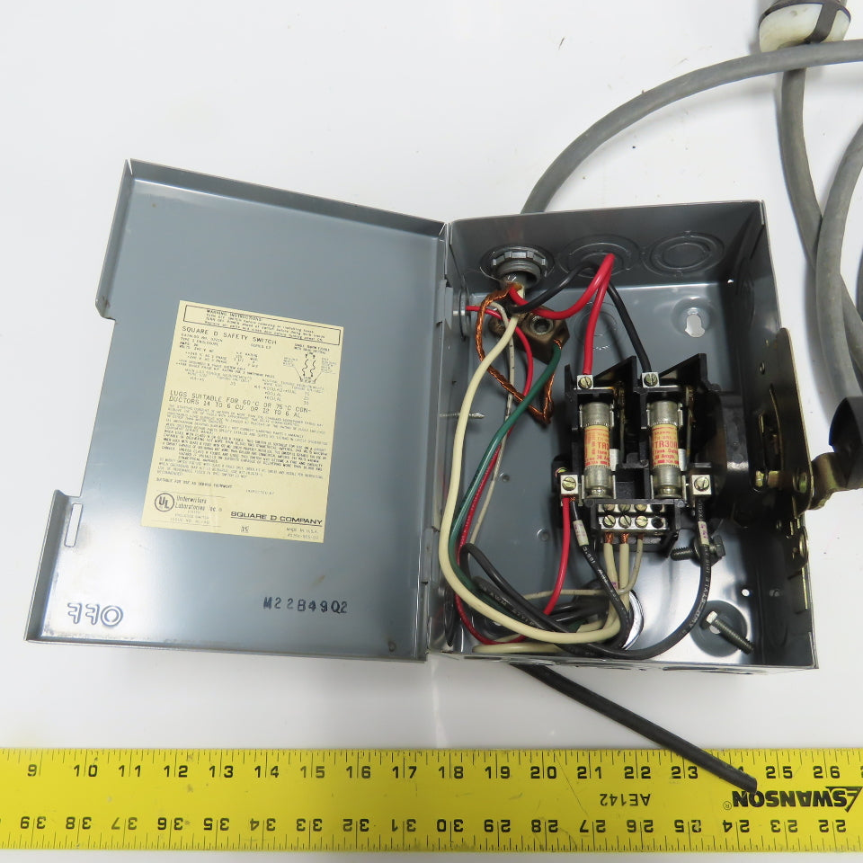 Square D D221N 30A General Duty Safety Disconnect Switch 240V