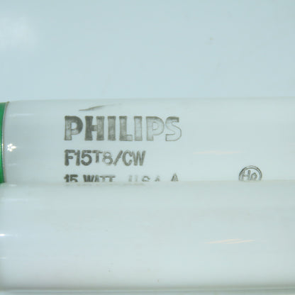 Philips F15T8/CW Fluorescent Light Bulbs 15W T8 Cool White 18" Lot Of 5