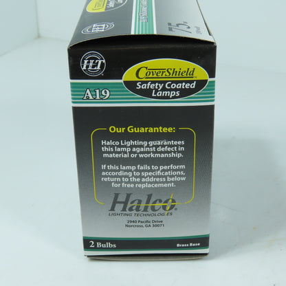 Halco 6142 A19RS75/CS 75W 130V A19 Safety Coated Bulbs Shatter Resistant 2/Pack