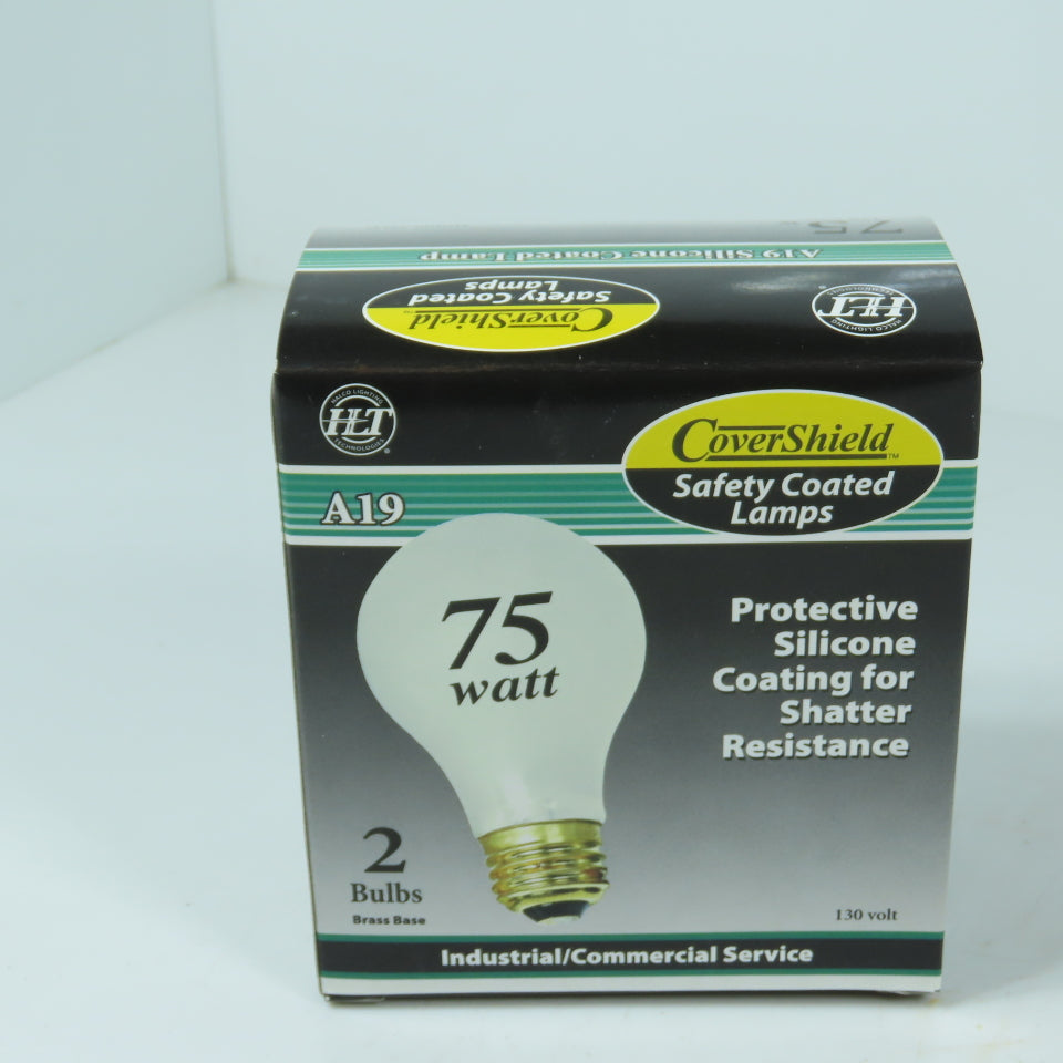 Halco 6142 A19RS75/CS 75W 130V A19 Safety Coated Bulbs Shatter Resistant 2/Pack