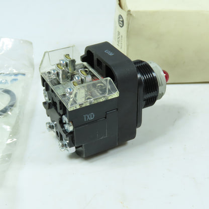 Allen-Bradley 800H-FRXMPH16RA7 30mm Pilot Light Push-to-Test Red Lens 120V NEMA