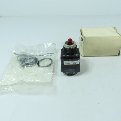 Allen-Bradley 800H-FRXMPH16RA7 30mm Pilot Light Push-to-Test Red Lens 120V NEMA