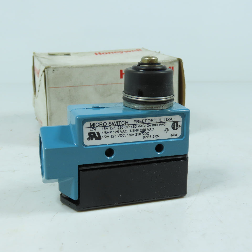 Honeywell Micro Switch BZE6-2RN Limit Switch Top Plunger Boot Seal 15A SPDT