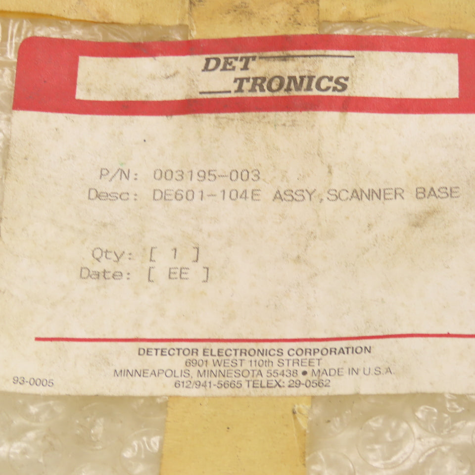 Detector Electronics Corp. DE601-104E Flame Sensor Scanner Base