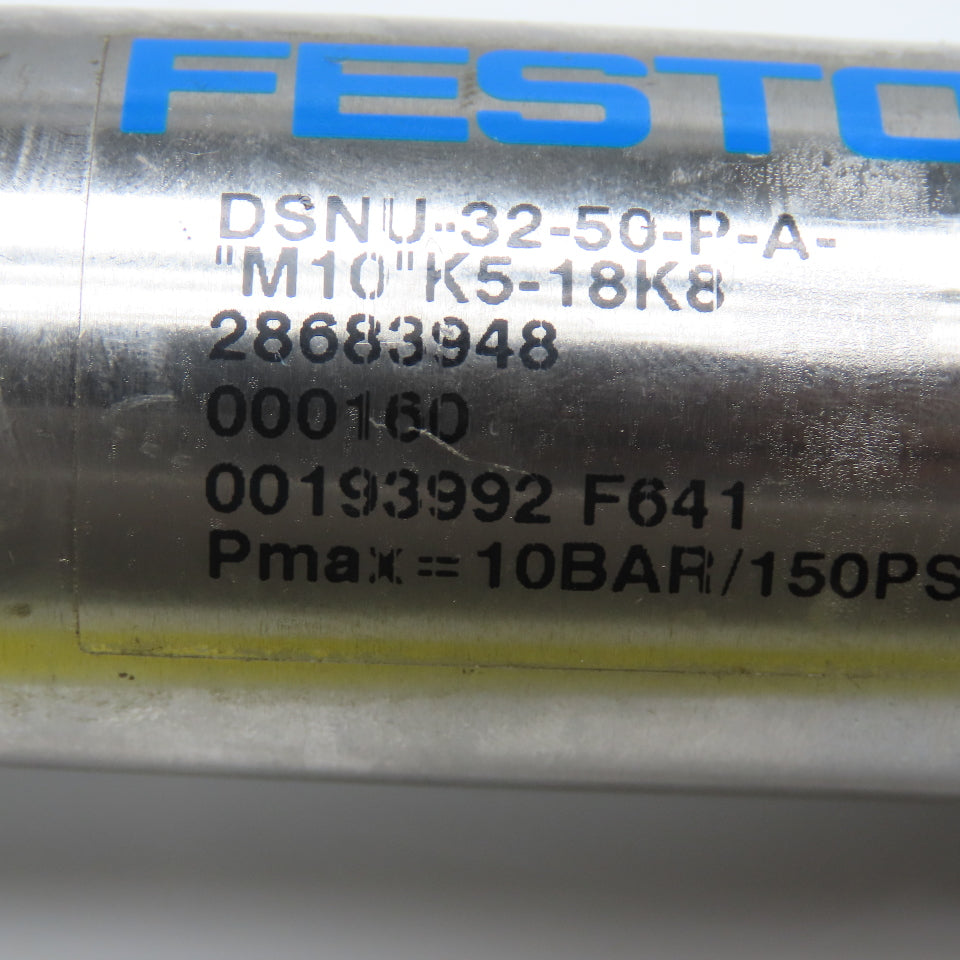 Festo DSNU-32-50-P-A 32mm Bore 50mm Stroke 75mm Rod Projection Air Cylinder