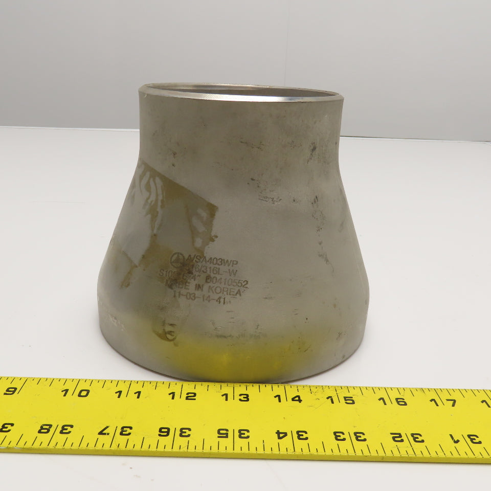 4" x 6" Stainless Steel Butt Weld Bell Reducer