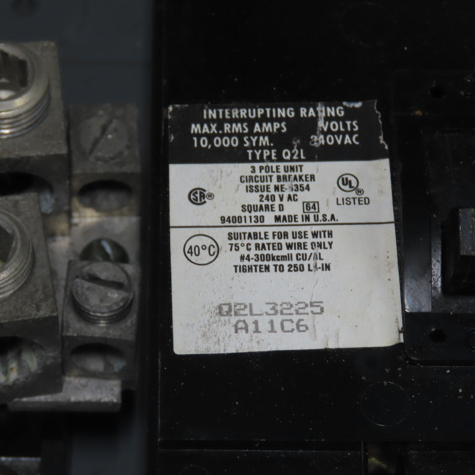 Square D Q2L Circuit Breaker Enclosure 240VAC 3-Pole 26-1/4" x 9-1/2"