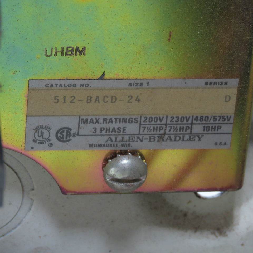 Allen Bradley 512-BACD-24 Fusible Combination Motor Starter 10HP 3Ph