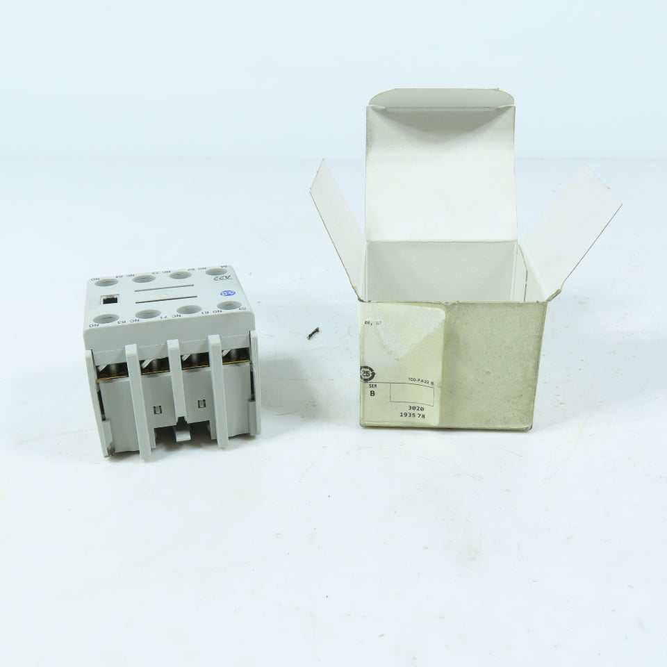 Allen-Bradley 100-FA22 Auxiliary Contact Block 2NO/2NC Front Mount New