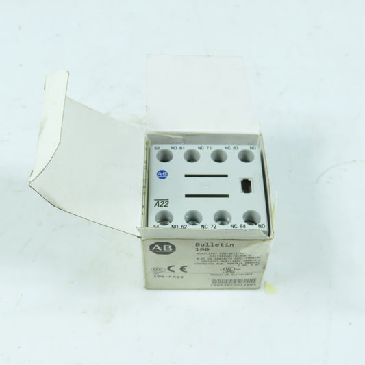 Allen-Bradley 100-FA22 Auxiliary Contact Block 2NO/2NC Front Mount New