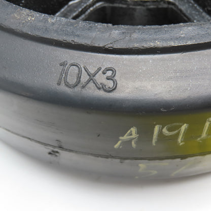 10" x 3" Rubber Over Cast Iron Spoked Caster Wheel 1" Roller Bearing Bore