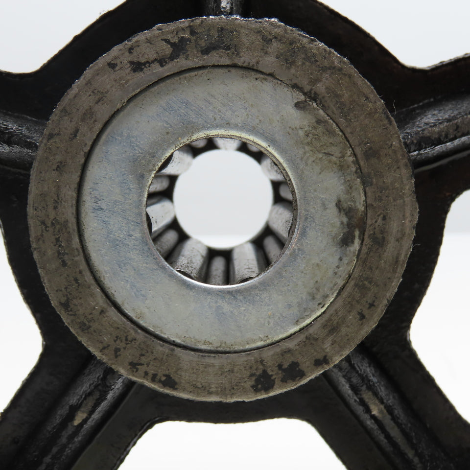 10" x 3" Rubber Over Cast Iron Spoked Caster Wheel 1" Roller Bearing Bore