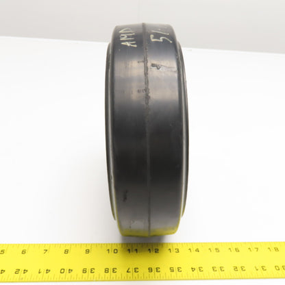 10" x 3" Rubber Over Cast Iron Spoked Caster Wheel 1" Roller Bearing Bore