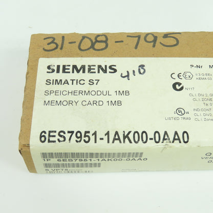 Siemens 6ES7951-1AK00-0AA0 Simatic S7 1MB Memory Card NEW