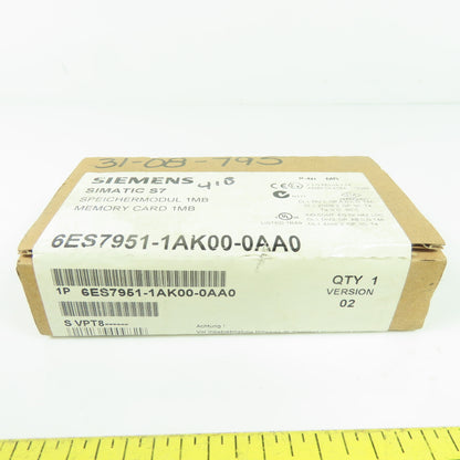 Siemens 6ES7951-1AK00-0AA0 Simatic S7 1MB Memory Card NEW